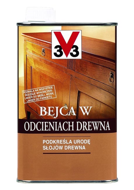 Rozpuszczalnikowa bejca do drewna W ODCIENIACH DREWNA 0.5 l Jasny dąb V33