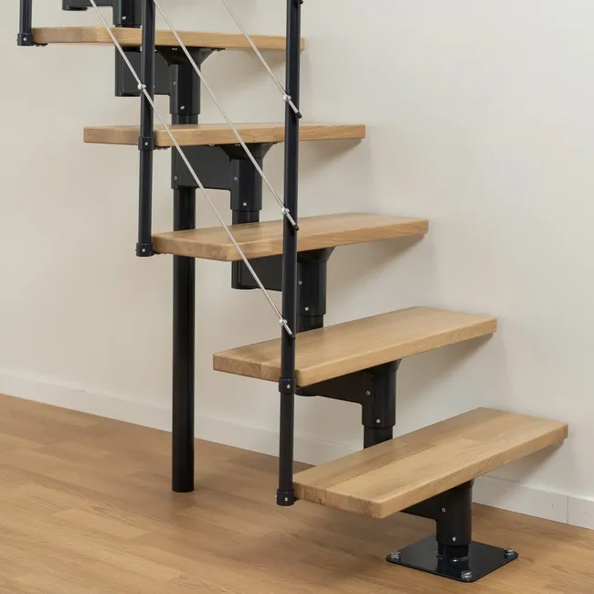 Schody modułowe antracytowe Boston stopnie szerokość 70 cm Buk 11 sztuk Dolle