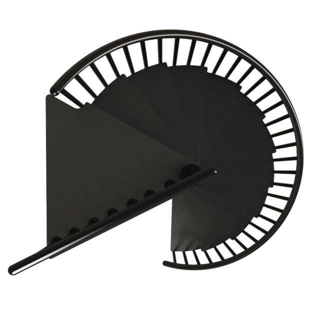 Schody spiralne antracytowe Calgary średnica 120 cm stopnie szerokość 50 cm Antracyt 11 sztuk Dolle