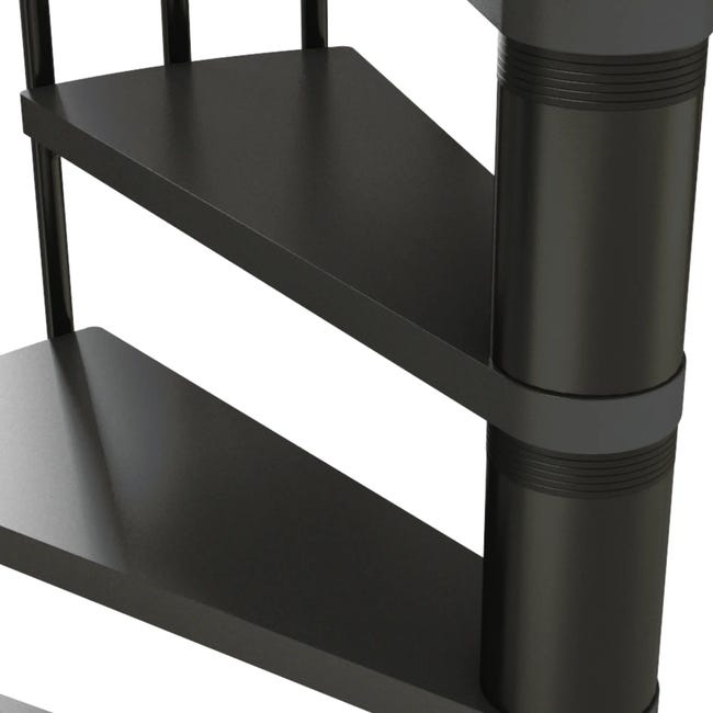 Schody spiralne antracytowe Calgary średnica 120 cm stopnie szerokość 50 cm Antracyt 11 sztuk Dolle