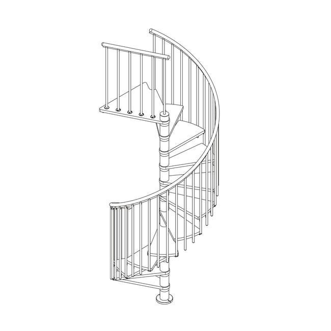 Schody spiralne białe Calgary średnica 120 cm stopnie szerokość 62.7 cm Buk 11 sztuk Dolle