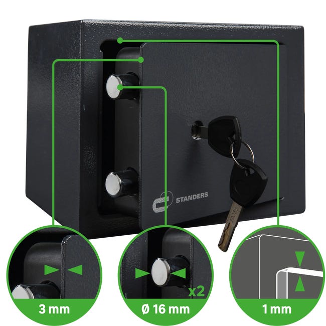 Sejf na klucz 15 x 20 x 15 cm 9 l Standers