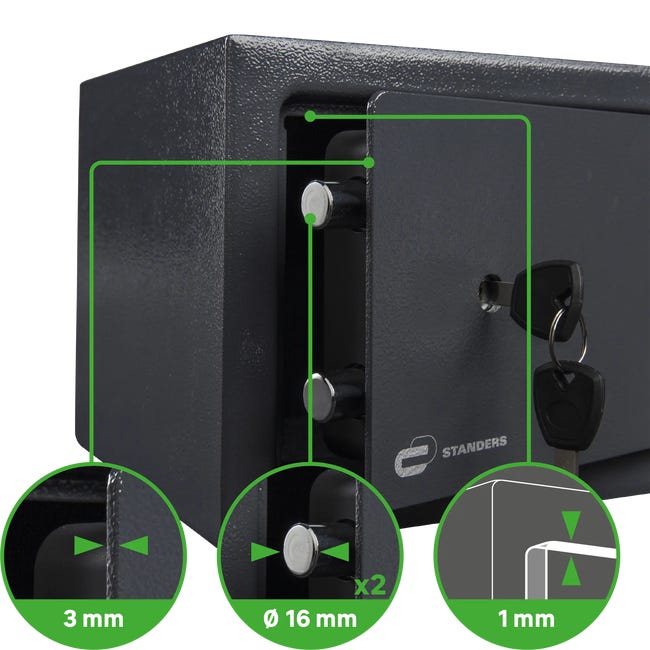 Sejf na klucze 18 x 28 x 20 cm 9 l Standers