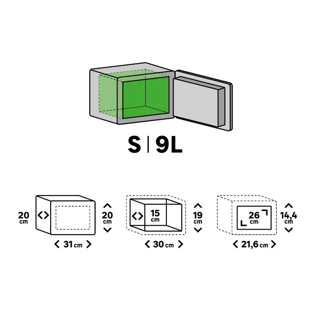 Sejf na klucze 20 x 31 x 20 cm 9 l Standers