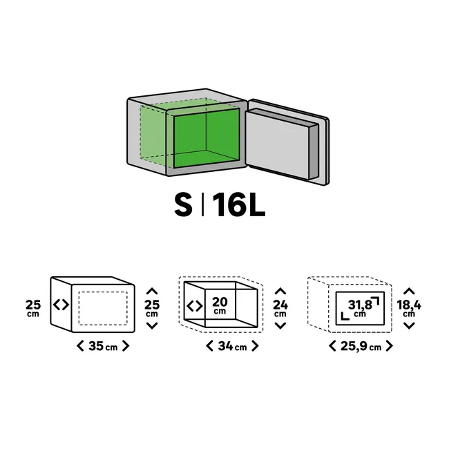Sejf na klucze 25 x 35 x 25 cm 16 l Standers