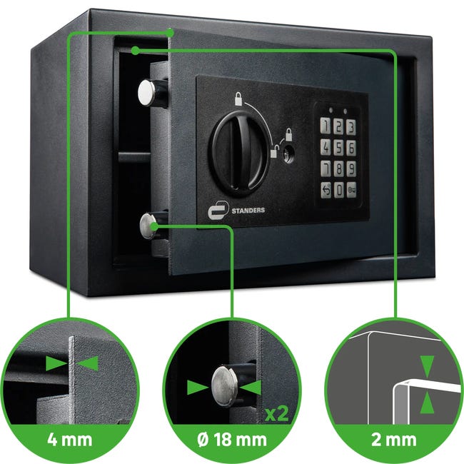 Sejf z kodem elektronicznym 20 x 31 x 20 cm 9 l Standers