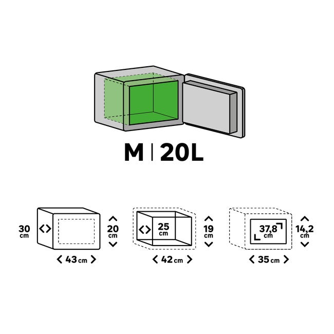 Sejf z kodem elektronicznym 20 x 43 x 30 cm 20 l Standers