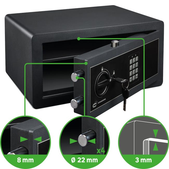 Sejf z kodem elektronicznym 20 x 43 x 30 cm 20 l Standers