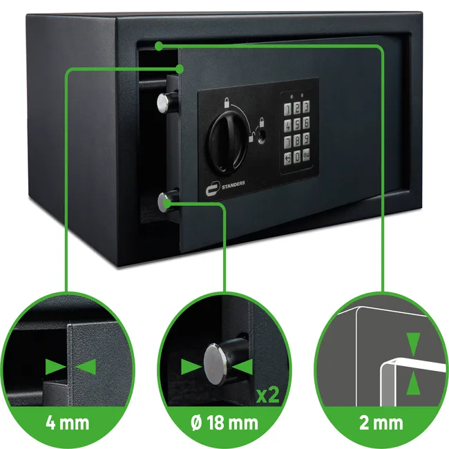 Sejf z kodem elektronicznym 23 x 44 x 35 cm 28 l Standers