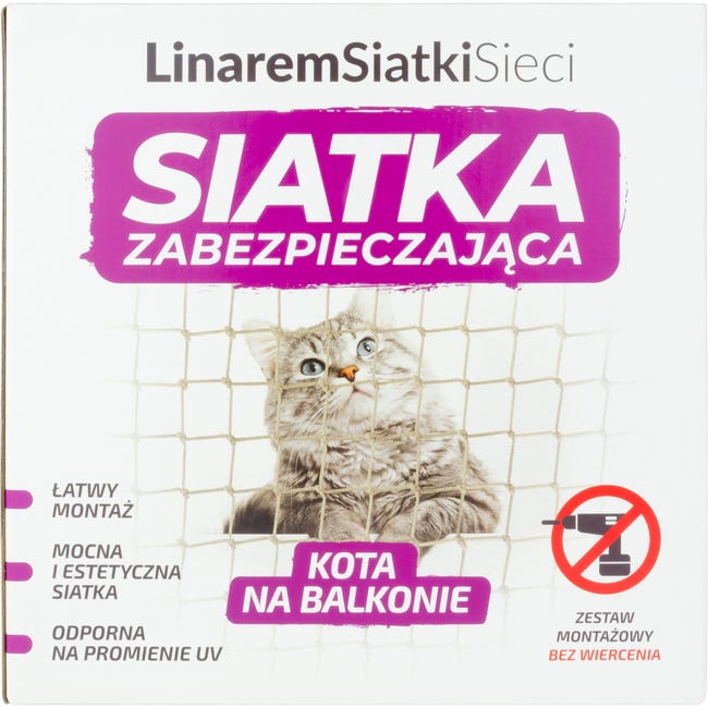 Siatka ochronna na balkon dla kota 6 x 3 m