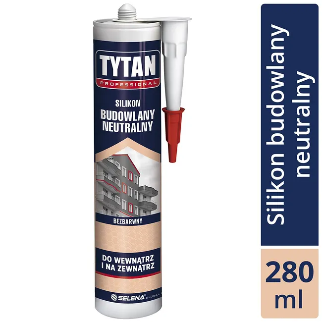 Silikon budowlany 280 ml Bezbarwny Tytan
