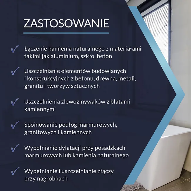 Silikon do marmuru i kamienia 280 ml Bezbarwny Tytan