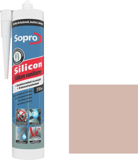 Silikon sanitarny  310 ml Beżowy 33 Sopro