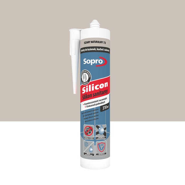 Silikon sanitarny Szary 72 310 ml Sopro