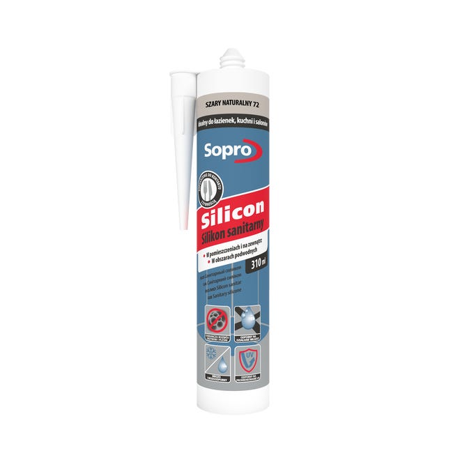 Silikon sanitarny Szary 72 310 ml Sopro