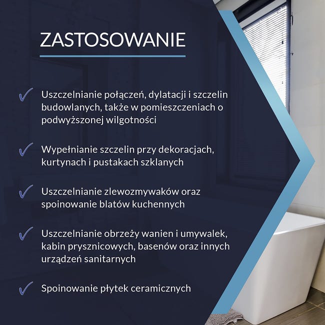 Silikon sanitarny Szybki efekt 280 ml Bezbarwny Tytan