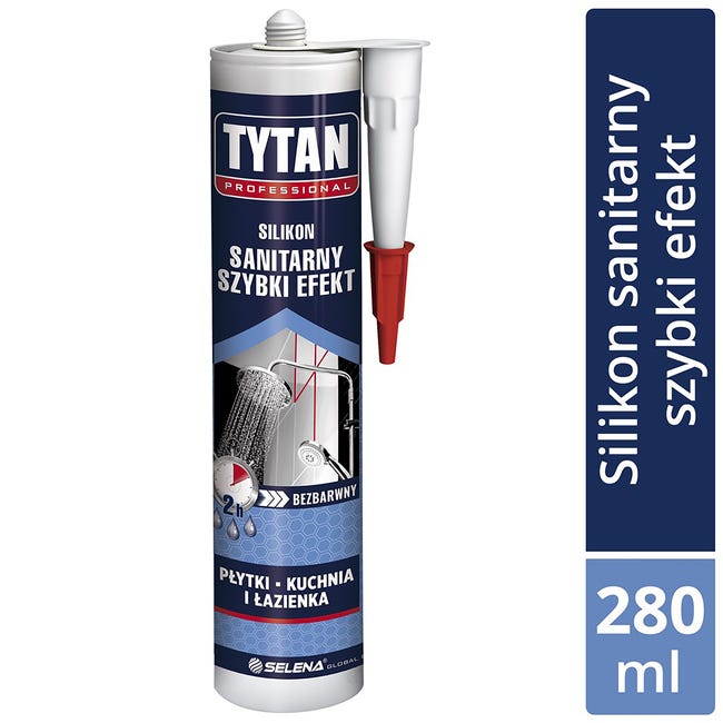Silikon sanitarny Szybki efekt 280 ml Bezbarwny Tytan