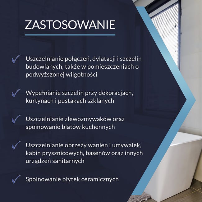 Silikon sanitarny Szybki efekt 280 ml Biały Tytan