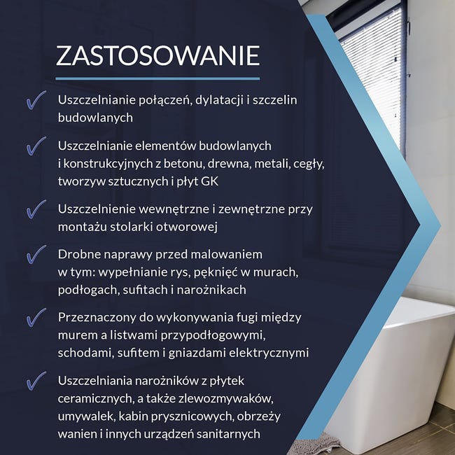 Silikon sanitarny akrylowy 280 ml Biały Tytan