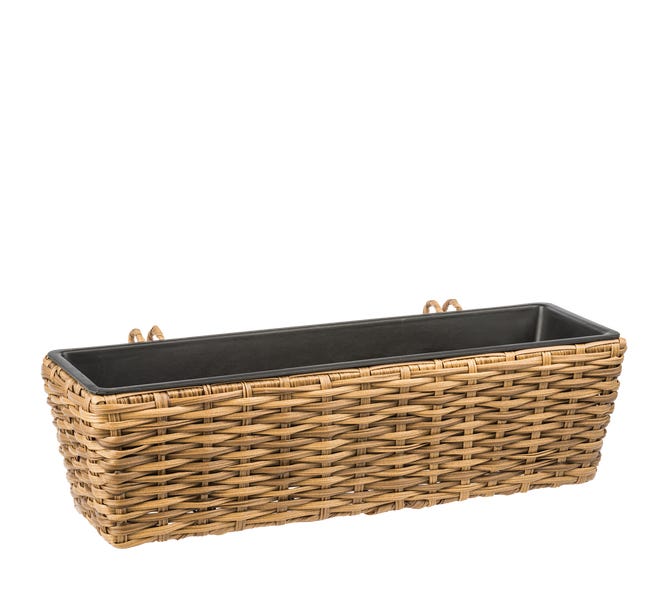 Skrzynka balkonowa 62x21 cm technorattanowa brązowa