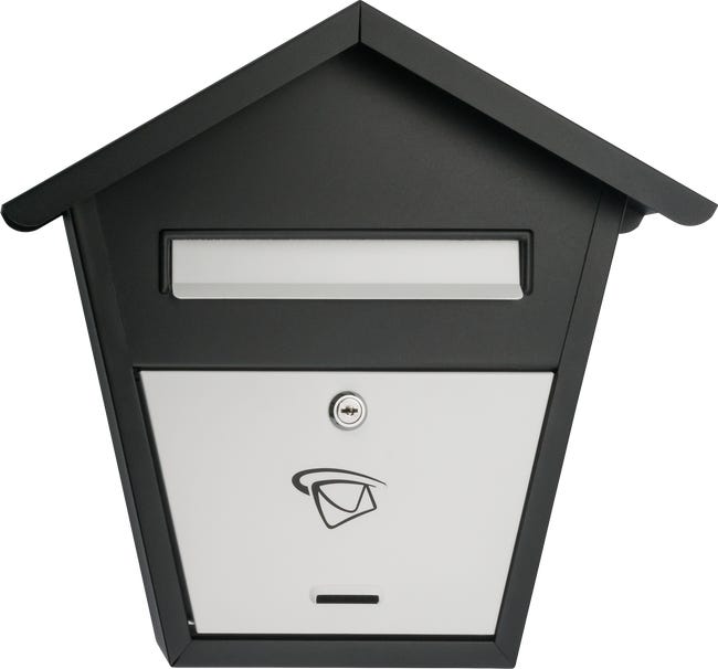 Skrzynka na listy A4 40x11x37.5 cm czarno-biała