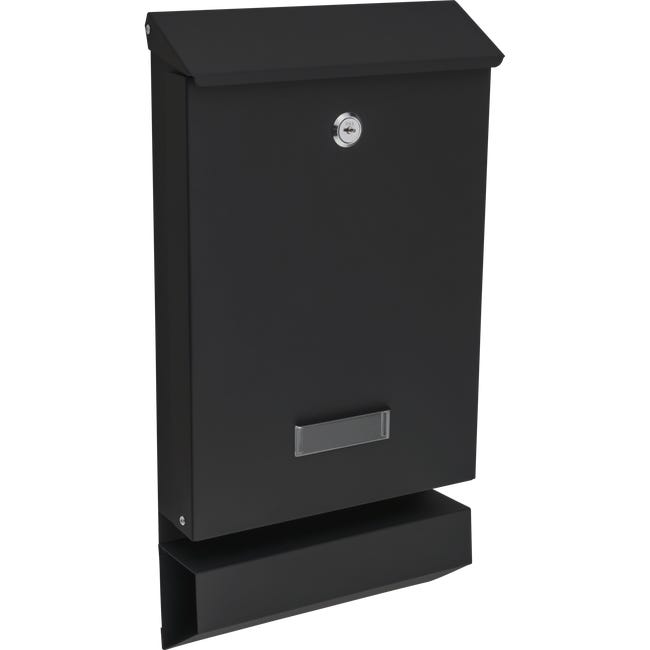 Skrzynka na listy A4 43.5x22.8x6.8cm czarna Flavio