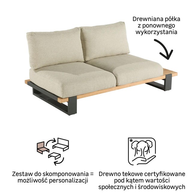 Sofa ogrodowa 2 osobowa Griffin beżowa Naterial