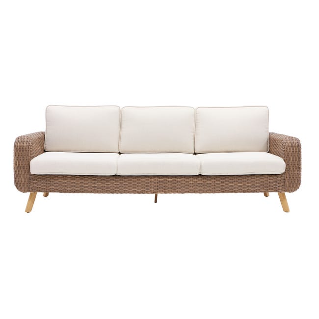 Sofa ogrodowa Nerea 3-osobowa brązowo-beżowa Naterial