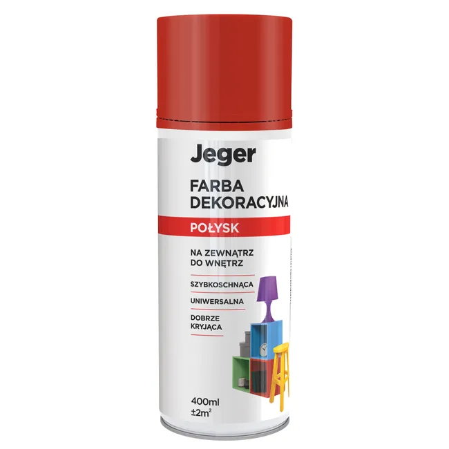 Spray 0.4 l czerwony połysk Jeger