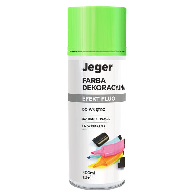 Spray 0.4 l zielony fluorescencyjny Jeger
