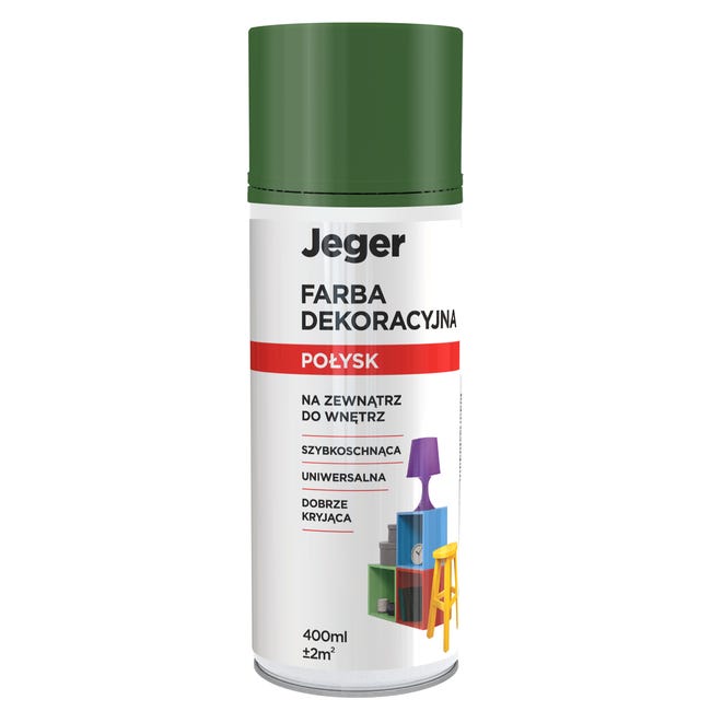 Spray 0.4 l zielony połysk Jeger