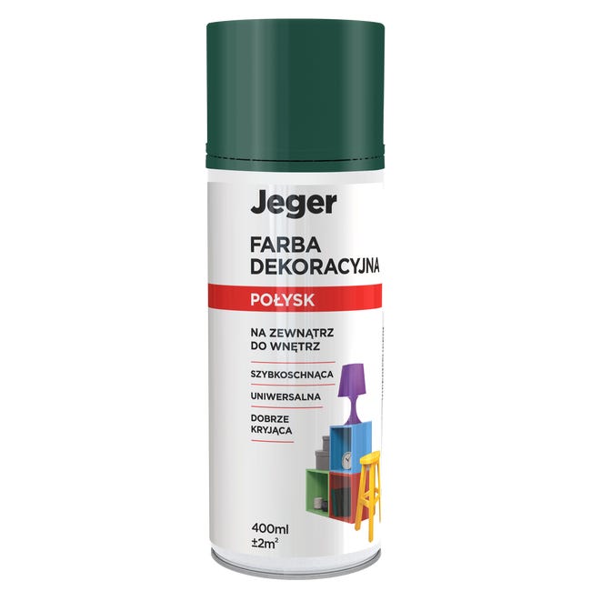 Spray kolor zielony 0.4 l połysk Jeger