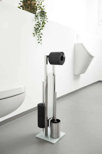 Stojak na papier toaletowy i szczotkę toaletową Inox Rivalta Wenko