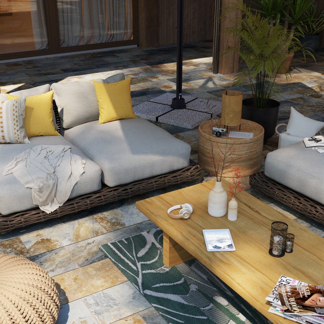 Stolik ogrodowy Maya 170x73 cm drewniany teak Naterial