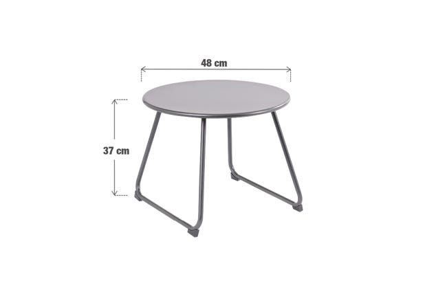 Stolik ogrodowy okrągły Timea 48 cm czarny Naterial