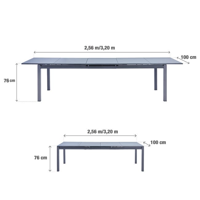 Stół ogrodowy rozsuwany Odyssea 100x256/320 cm antracytowy Naterial
