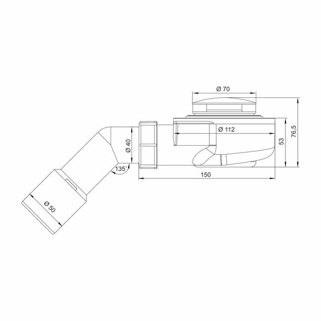 Syfon brodzika 50 mm KLIK-KLAK czarny INSTADRAIN