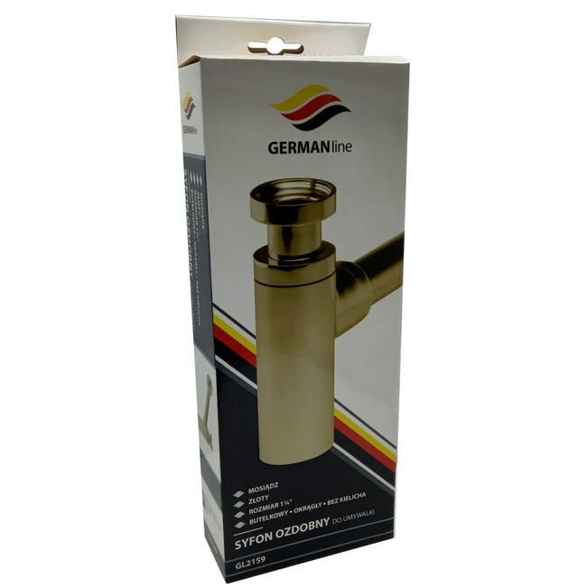 Syfon umywalki bez spustu GL2159 złoty GERMANLINE