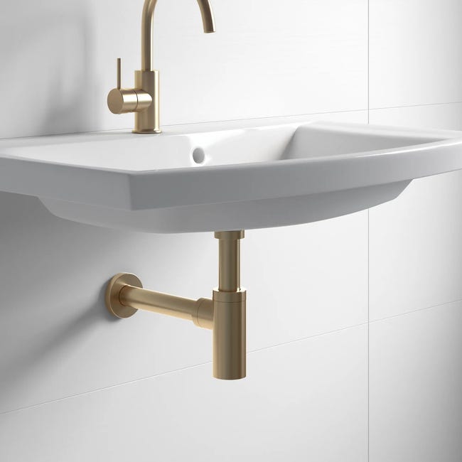 Syfon umywalki bez spustu ROSACE mosiądz EQUATION