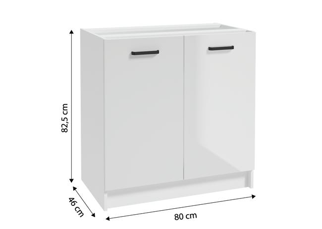Szafka kuchenna stojąca First 80 cm kolor biały/czarny