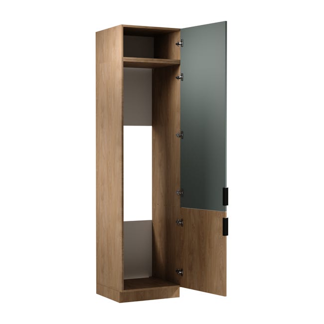 Szafka kuchenna słupek pod lodówkę Acari 60 cm kolor zielony/dąb
