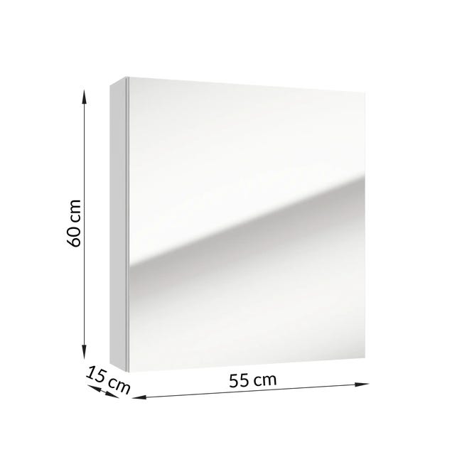 Szafka lustrzana bez oświetlenia Storm 55 X 60 X 15 Sensea
