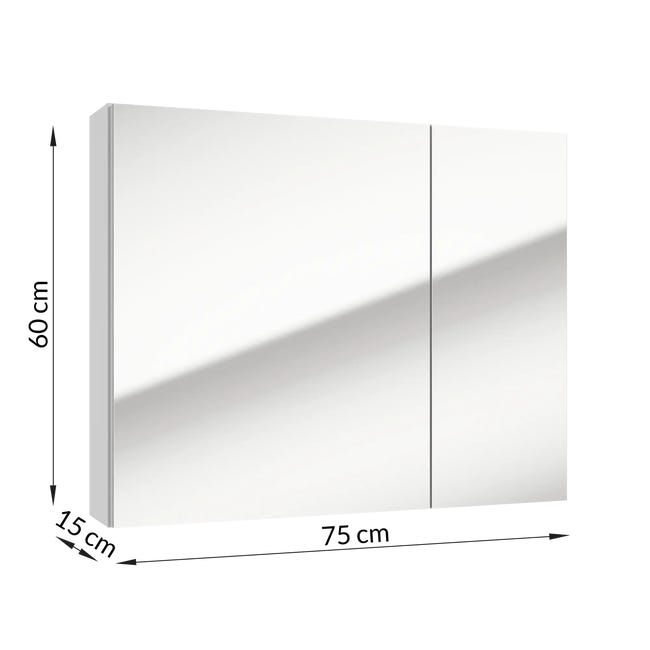 Szafka lustrzana bez oświetlenia Storm 75 X 60 X 15 Sensea