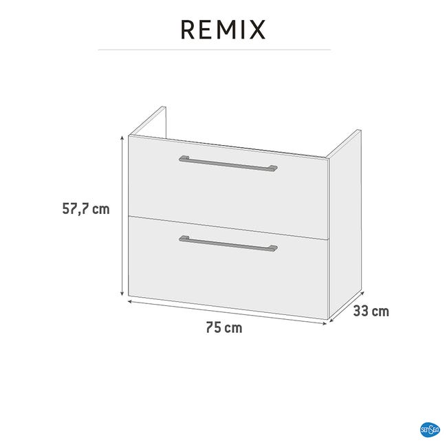 Szafka pod umywalkę Remix Jasny Dąb 75 X 35 Sensea
