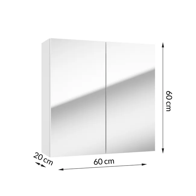 Szafka łazienkowa bez oświetlenia Duo 60 x 60 x 20 Nas