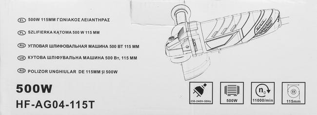 Szlifierka kątowa przewodowa 115 mm 500W HF-AG04-115T