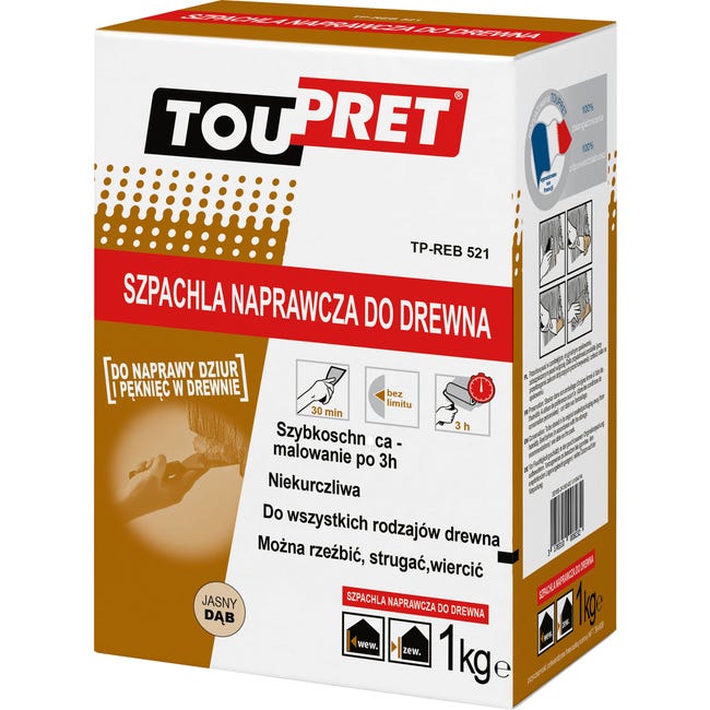 Szpachla naprawcza do drewna 1 kg TOUPRET
