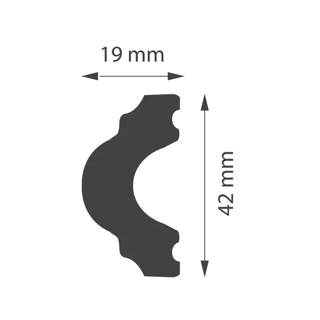Sztukateria ścienna DW04D z polimeru 4 x 200 cm DMS