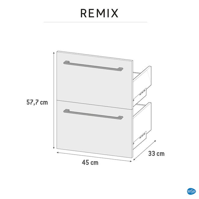 Szuflada do mebli łazienkowych (modułowych) Remix Biała 45 x 33 Sensea