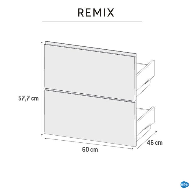 Szuflada do mebli łazienkowych (modułowych) Remix biała 46 x 60 Sensea